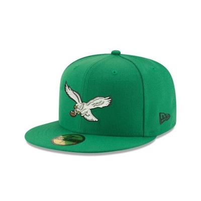 Green Philadelphia Eagles Hat - New Era NFL Classic Logo 59FIFTY Fitted Caps USA2148569